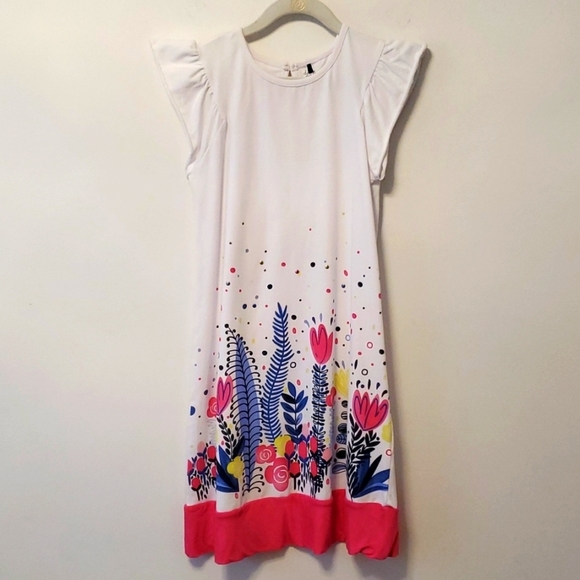 Deux Par Deux Girls Floral Print Dress sz 10 - Picture 1 of 9